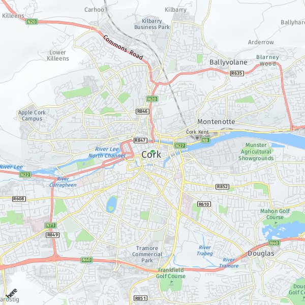 HERE Map of Cork, Ireland