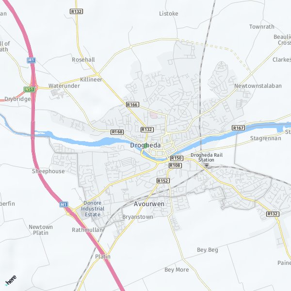 HERE Map of Drogheda, Ireland
