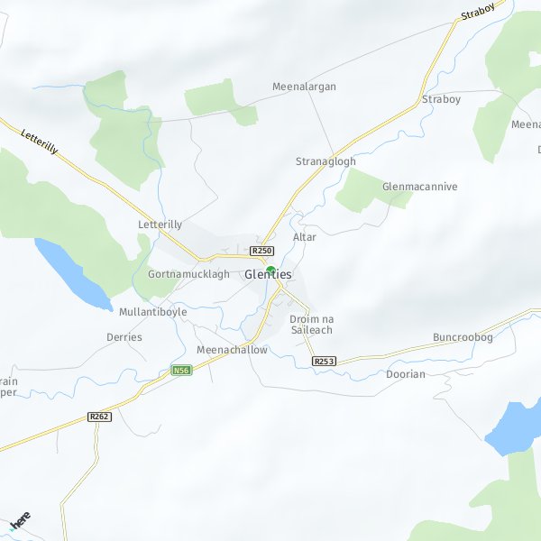 HERE Map of Glenties, Ireland