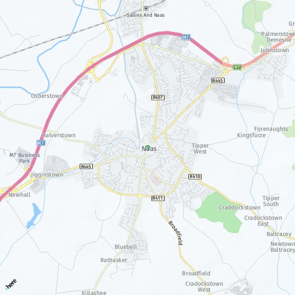 HERE Map of Naas, Ireland