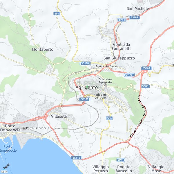 HERE Map of Agrigento, Italia