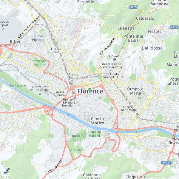 HERE Map of Firenze, Italia