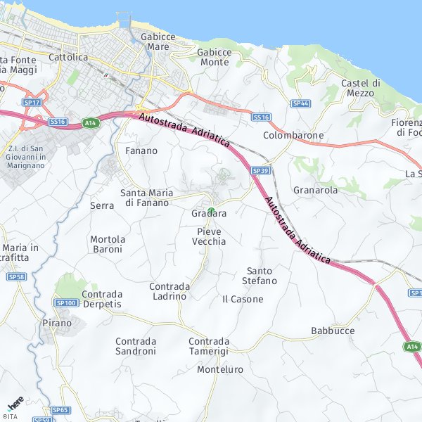 HERE Map of Gradara, Italia