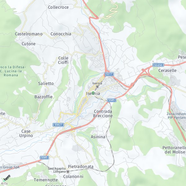 HERE Map of Isernia, Italia