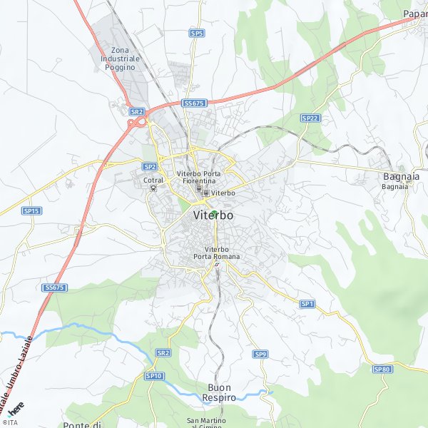 HERE Map of Viterbo, Italia