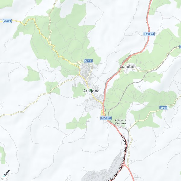 HERE Map of Aragona, Italy