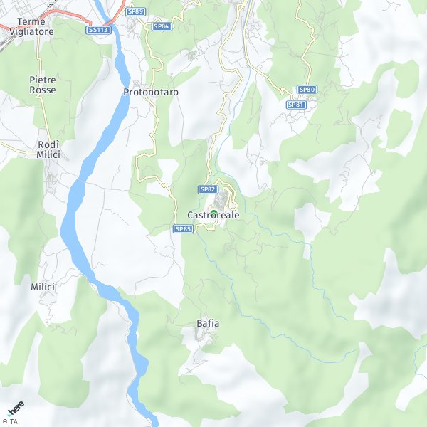 HERE Map of Castroreale, Italy