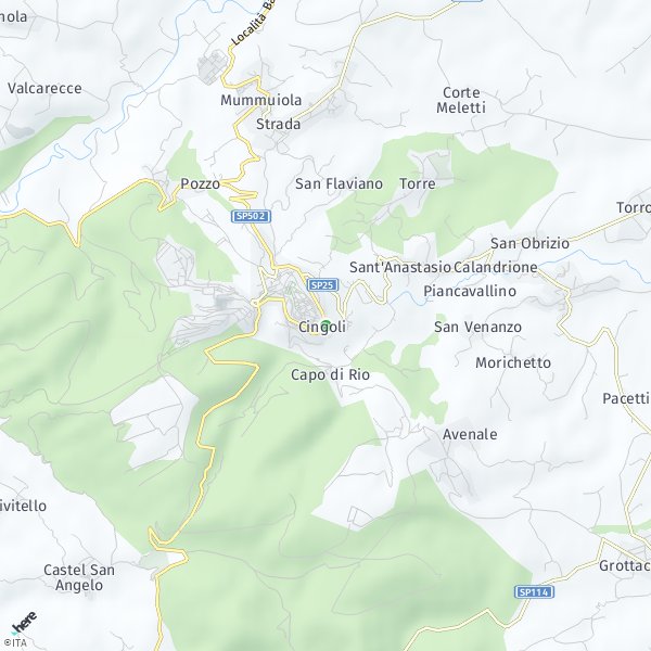 HERE Map of Cingoli, Italy