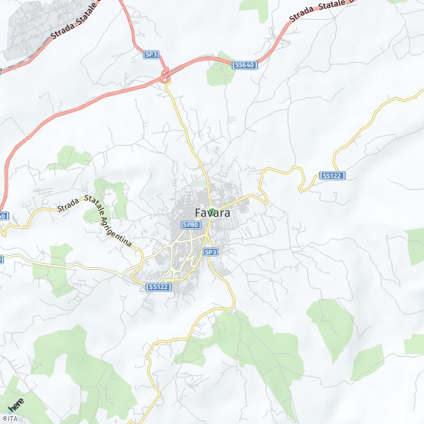HERE Map of Favara, Italy