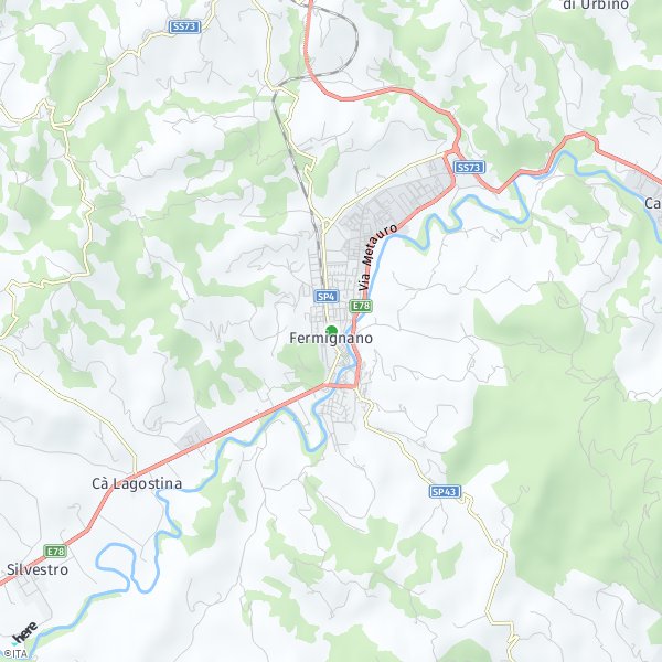 HERE Map of Fermignano, Italy