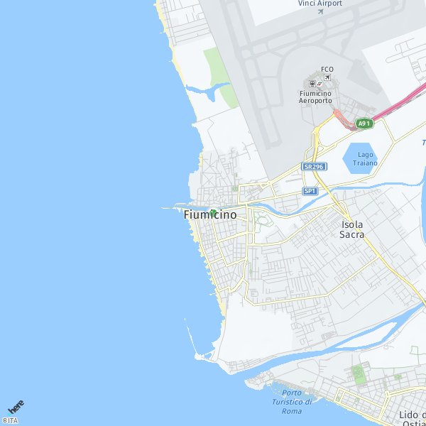 HERE Map of Fiumicino, Italy