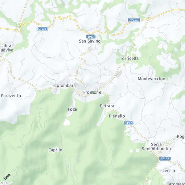 HERE Map of Frontone, Italy