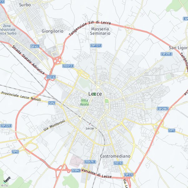 HERE Map of Lecce, Italy