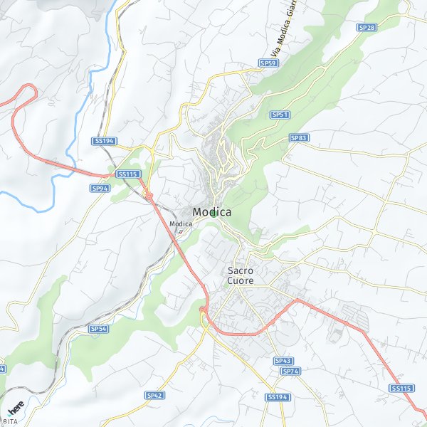 HERE Map of Modica, Italy