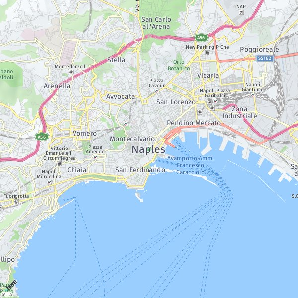 HERE Map of Napoli, Italy