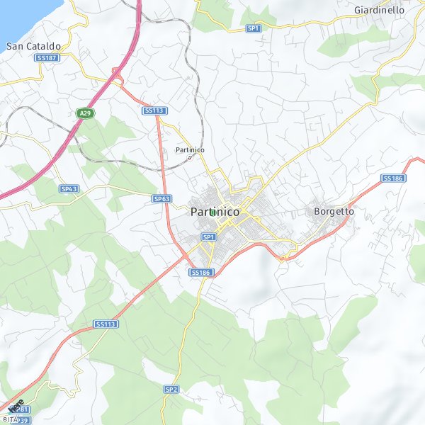HERE Map of Partinico, Italy