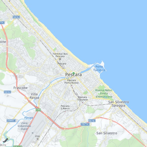 HERE Map of Pescara, Italy