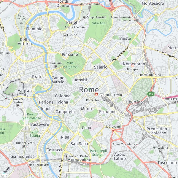 HERE Map of Roma, Italy