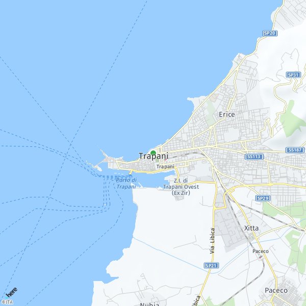 HERE Map of Trapani, Italy