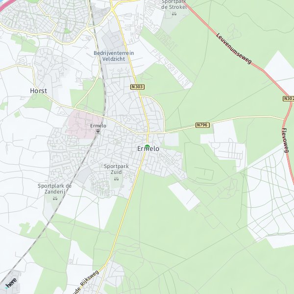 HERE Map of Ermelo, Netherlands