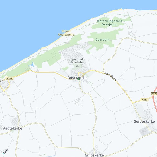 HERE Map of Oostkapelle, Netherlands