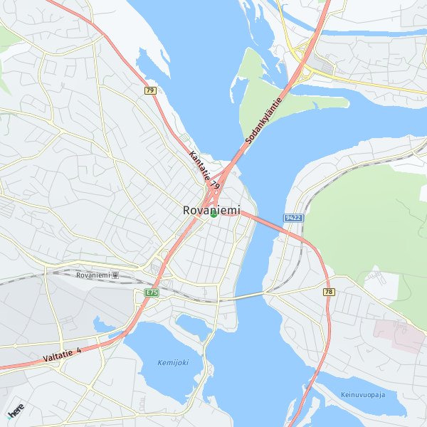 HERE Map of Rovaniemi, Suomi