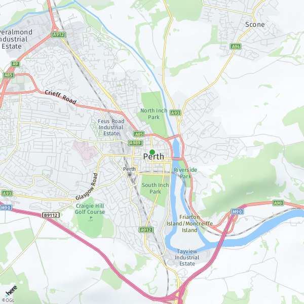 HERE Map of Perth, UK